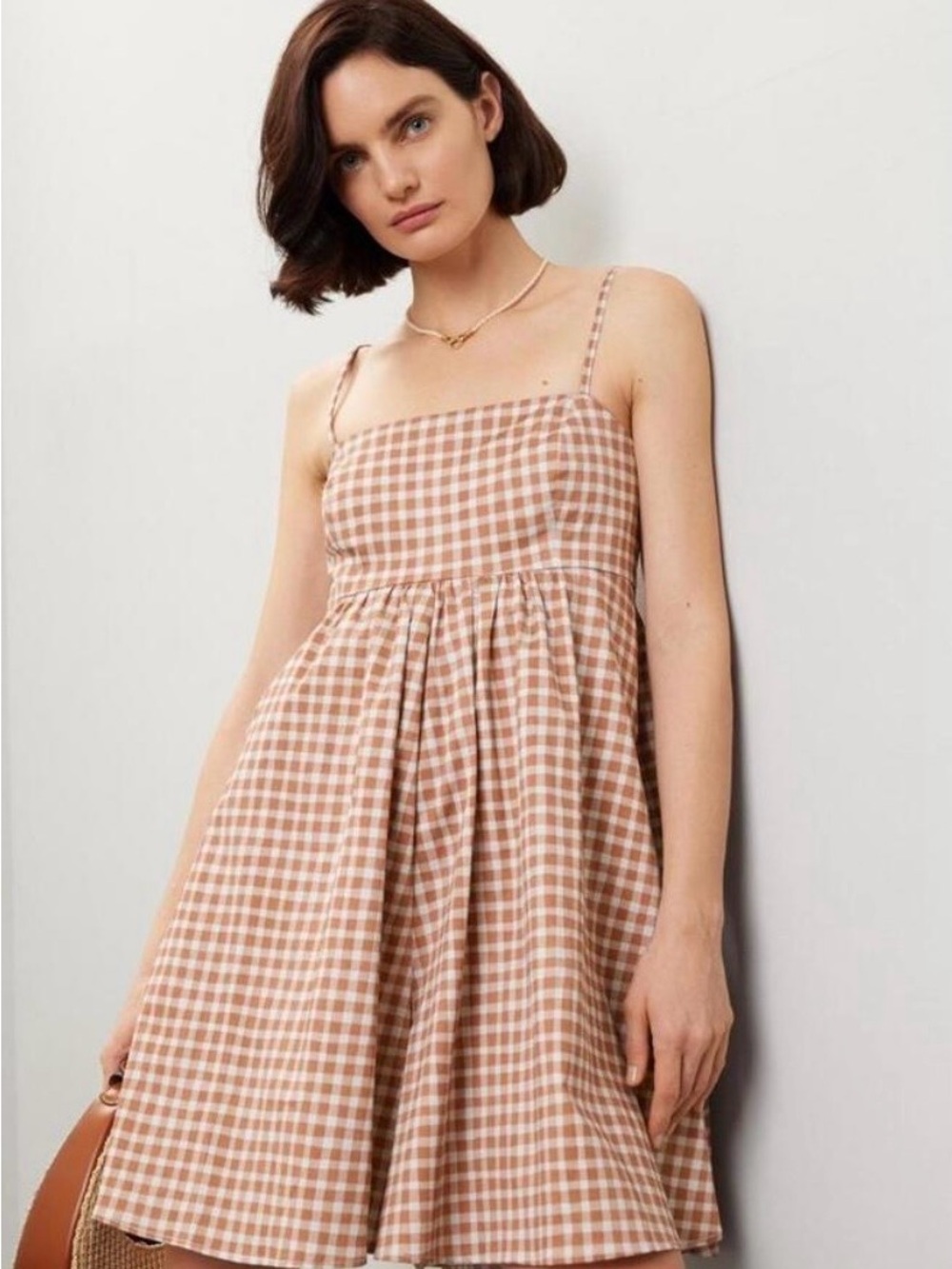 Hutch Bennett Gingham Spaghetti Strap Romper -L